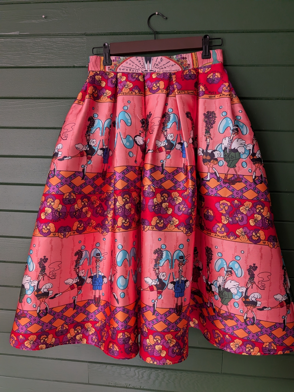 Playful Italian Designer A-Line Midi Skirt - Picture 4 of 7